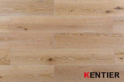 G008-Oak Wood Veneer with HDF Core--lamiwood Flooring with Wire Brushed Treatment