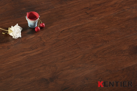 H65079-Dark Color Laminate Wood Flooring with Hickory Wood Texture